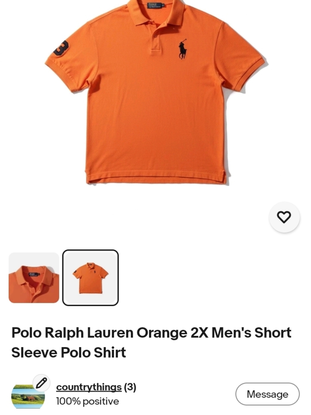 Polo by Ralph Lauren Orange Short Sleeve